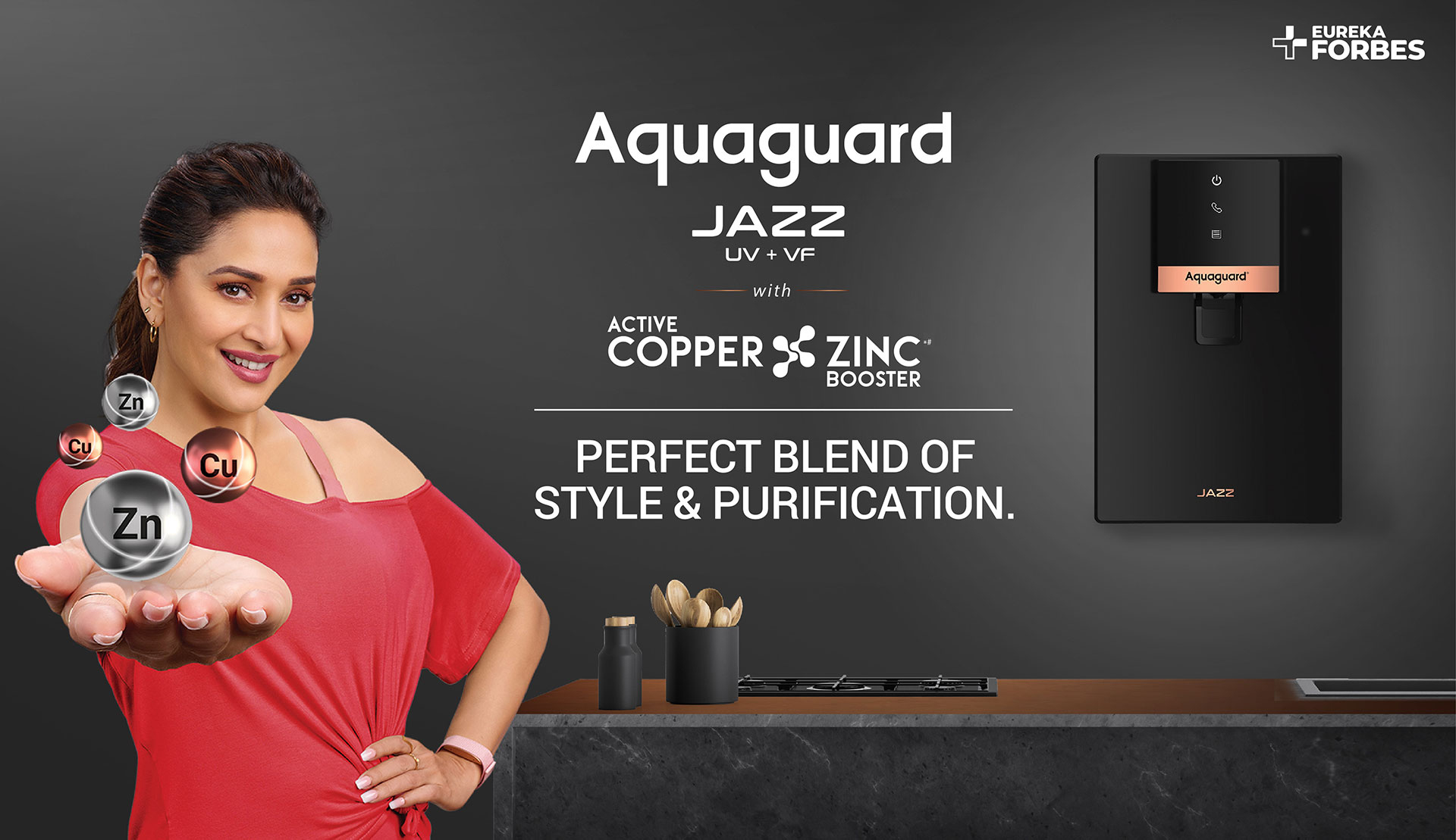 Aquaguard JAZZ UV + UF with Active Copper PERFECT BLEND OF STYLE & PURIFICATION.
